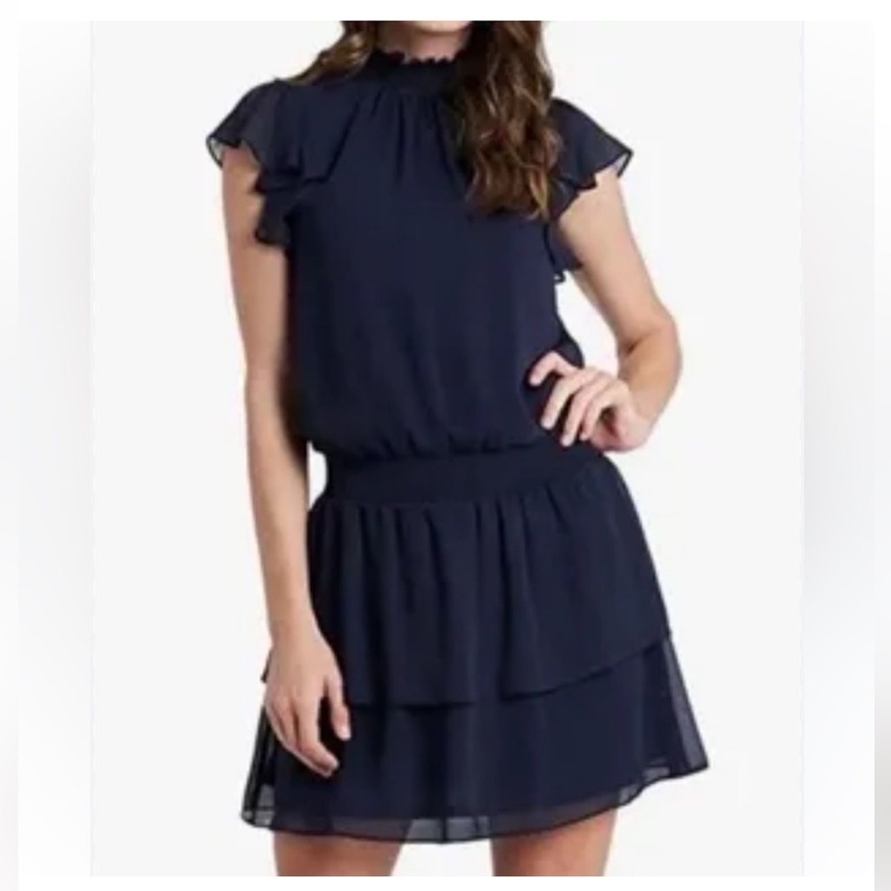 1. STATE Mock Neck Flutter Mini Dress